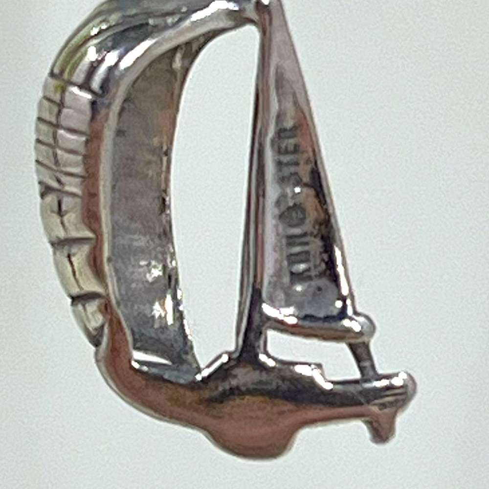 Kabana Brand Native 925 Sterling Silver Stamped Vintage Sailboat Earrings - Picture 8 of 8
